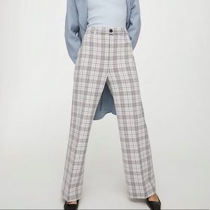 Aritzia Wilfred Francesca Check Straight Leg Pant
